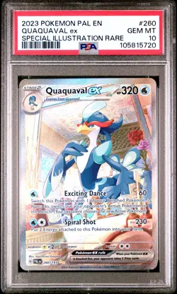 2023 POKEMON PAL EN-PALDEA EVOLVED SPECIAL ILLUSTRATION RARE QUAQUAVAL EX PSA 10 - Image 1