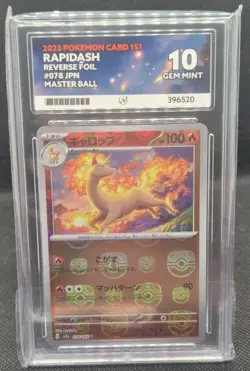 Pokemon TCG - Rapidash 078/165 - Masterball Reverse Pokemon 151 - Graded ACE 10 - Image 1
