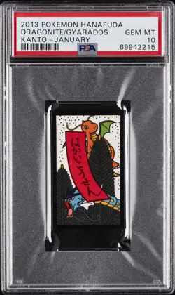 2013 POKEMON HANAFUDA KANTO JANUARY DRAGONITE/GYARADOS PSA 10 - Image 1