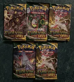Pokemon TCG Evolving Skies Booster Pack Art Set +1 Sylveon 5 Pack Lot SHIPS4FREE - Image 1