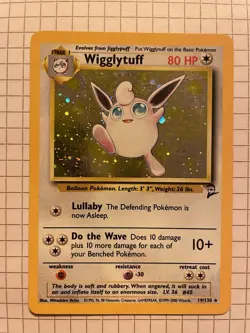 Pokemon Card Wigglytuff Base Set 2 19/130 Holo Rare Pokemon Vintage LP - Image 1