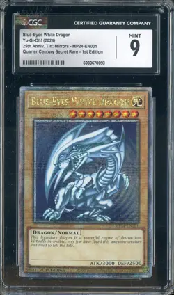 Yu-Gi-Oh! MP24 #EN001 Secret Rare Blue Eyes White Dragon 1st Edition CGC 9 MINT - Image 1