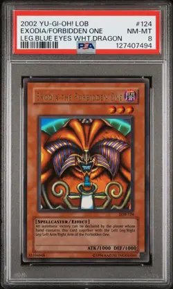 2002 YU-GI-OH! LOB #124 EXODIA THE FORBIDDEN ONE PSA 8 ORIGINAL PRINT - Image 1