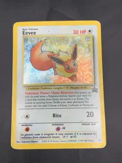 Pokemon Eevee Holo Card 11/53 WOTC Promo DMG Condition - Image 1