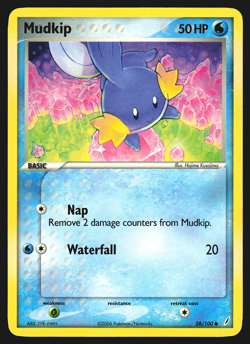 Mudkip 58/100 EX Crystal Guardians Pokemon Card LP - Image 1
