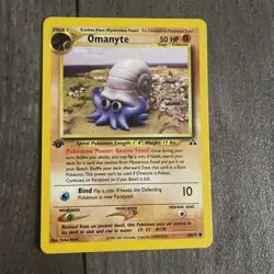 PokUmon TCG Neo Discovery - Omanyte - 1st Edition 60/75 NM Near Mint 1X - Image 1
