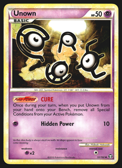 Unown 51/102 HGSS Triumphant Pokemon Card LP - Image 1