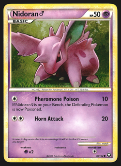 Nidoran 70/102 HGSS Triumphant Pokemon Card MP - Image 1
