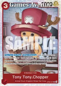 One Piece Card Game ! Tony Tony.Chopper OP08-007 SUPER RARE- Anglais ! - Image 1