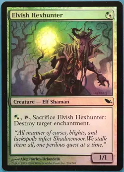 Elvish Hexhunter FOIL Shadowmoor NM White Green Common CARD (225031) ABUGames - Image 1