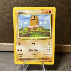 Diglett 47/102 Base Set Pokemon Card Vintage WOTC - Image 1