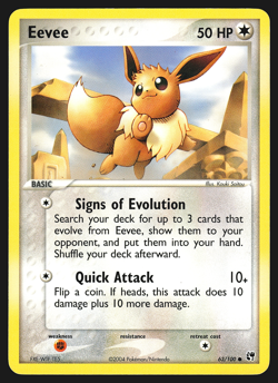 Eevee 63/100 EX Sandstorm Pokemon Card MP - Image 1