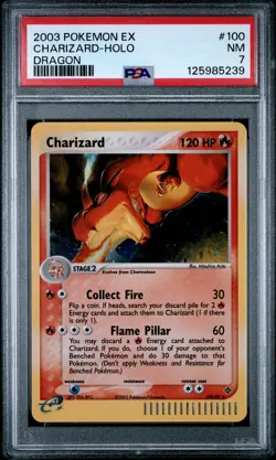 2003 POKEMON EX DRAGON #100 CHARIZARD-HOLO PSA 7 - Image 1
