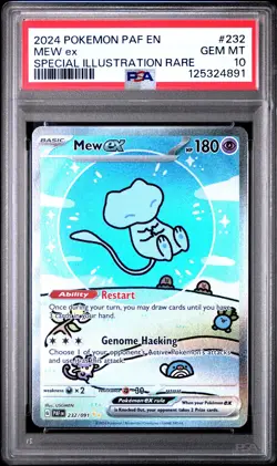 2024 POKEMON PAF EN-PALDEAN FATES SPECIAL ILLUSTRATION RARE #232 MEW EX PSA 10 - Image 1