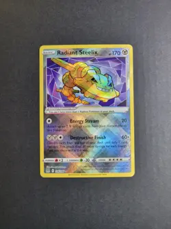 Radiant Steelix 124/196 Pokemon TCG SW&SH Lost Origin Radiant Rare Holo NM - Image 2