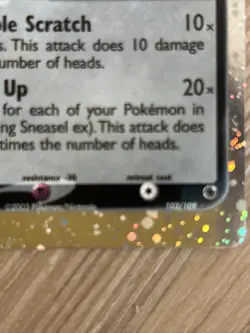 Pokemon TCG Sneasel EX 103/109 EX Ruby & Sapphire Ultra Rare Holo [NM] - Image 3