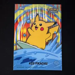 2000 Topps Pokemon TV Surfing Pikachu #25 Stick-Ons 8 of 10 (B) - Image 1