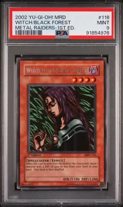 PSA 9 Yugioh MRD-116 Witch of the Black Forest Rare 1st Ed 2002 Metal Raiders - Image 1