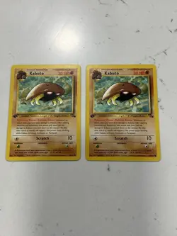 2x Kabuto 1st Edition Fossil Set Pokemon WOTC TCG Common Card #50/62 NO PLAY! - Image 1