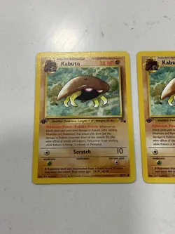 2x Kabuto 1st Edition Fossil Set Pokemon WOTC TCG Common Card #50/62 NO PLAY! - Image 2