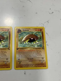 2x Kabuto 1st Edition Fossil Set Pokemon WOTC TCG Common Card #50/62 NO PLAY! - Image 3