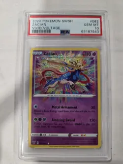 2020 Pokemon Vivid Voltage Zacian Amazing Rare 082/185 PSA 10 GEM MINT 💎 - Image 1