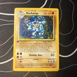 Pokemon TCG Machamp Holo 1st Edition Base Set #8/102 Holo Rare VTG WOTC - Image 1