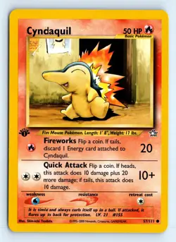 Pokemon Cyndaquil (57) #057/111 Neo Genesis tcg Common LP - Image 1