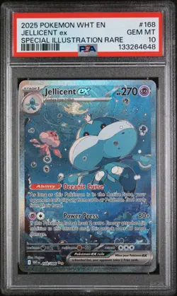 Pokemon Jellicent ex White Flare Special Illustration Rare #168 PSA 10 Gem Mint - Image 1