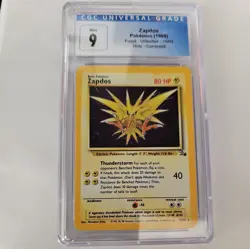 1999 Pokemon Fossil Zapdos Holo #15 - CGC 9 MINT - WOTC Vintage - Image 1