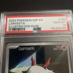 Larvesta 196/191 Pokemon S&V Surging Sparks Illustration Rare PSA 10 GEM MINT - Image 3