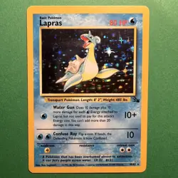 Pokemon TCG Lapras Fossil Holo Rare Card 10/62 1999 Edition LP/NM - Image 1