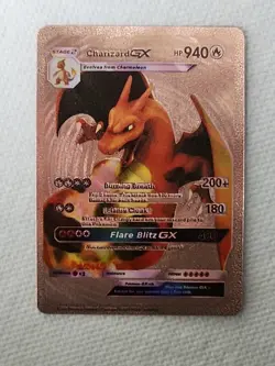 Charizard Gx Rose Gold Foil Fan Art Display Card 940 HP NM/M Pokemon - Image 1