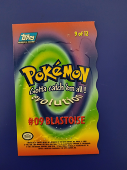 Topps Pokemon Evolution Card - #09 Blastoise, Rare, Blue Logo, Die-cut - Image 2
