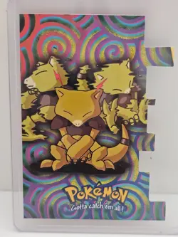 Pokemon #63 ABRA Topps series Stage 1 Die-Cut card. Gotta catch 'em all. - Image 1