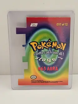 Pokemon #63 ABRA Topps series Stage 1 Die-Cut card. Gotta catch 'em all. - Image 2