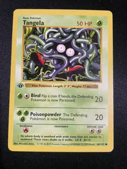 Pokemon Cards: Base Set 1st Edition Common: Tangela 66/102 - Image 1