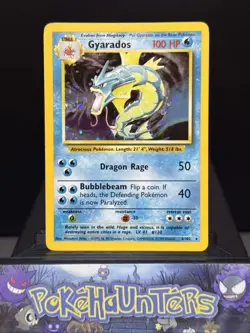 Pokemon Card Gyarados 6/102 Base Set Holo Rare WOTC Near Mint - Image 1