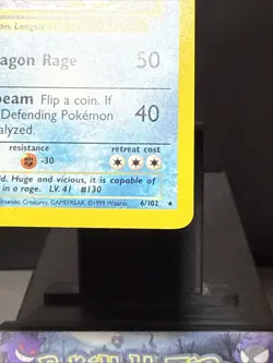 Pokemon Card Gyarados 6/102 Base Set Holo Rare WOTC Near Mint - Image 4