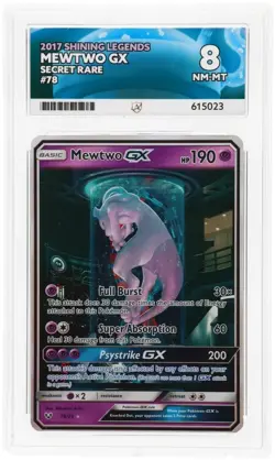 ACE 8 Mewtwo GX 78/73 SECRET RARE Mewtube SM Shining Legends Pokemon Card NM-MT - Image 1