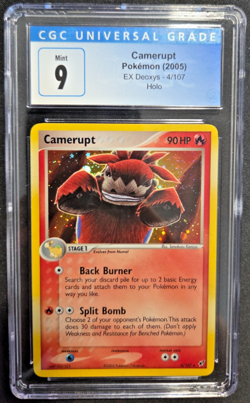 CGC 9 MINT Camerupt 2005 EX Deoxys 4/107 Holo Rare Pokemon Card - Image 1