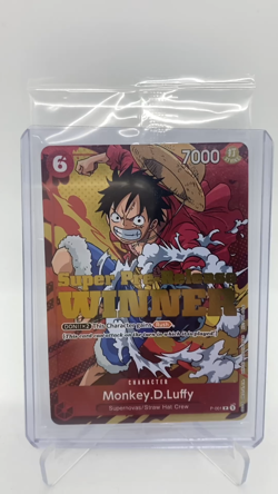 2022 One Piece Super Pre-Release Monkey D Luffy P-001 Silver Foil Winner Card - Image 2