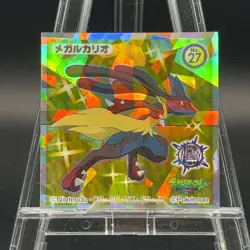 Mega Lucario 27 Pokemon Sticker card TCG Game Nintendo Seal Sticker Japan Holo - Image 1