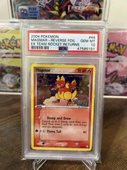 TEAM ROCKET RETURNS MAGMAR #44 REVERSE HOLO STAMPED POKEMON EX PSA 10 GEM MINT - Image 1