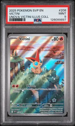 2025 POKEMON SVP EN-SV BLACK STAR PROMO #208 VICTINI PSA 9 - Image 1