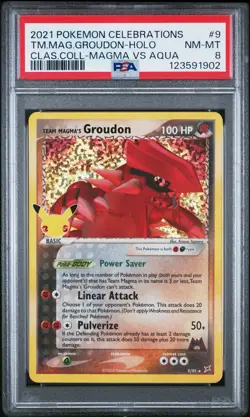 2021 POKEMON CELEBRATIONS CLASSIC COLL #9 TEAM MAGMA'S GROUDON-HOLO PSA 8 - Image 1