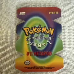 Pokemon Topps Series 2 #11 Metapod - Stage 2 Die Cut Embossed - EV2 Near Mint + - Image 2