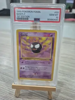 Pokemon 1999 FOSSIL 1ST EDITION GASTLY #33 PSA GEM 💎 MINT 10 - Image 2