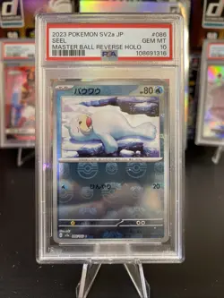 2023 POKEMON JPN SV2A-POKEMON 151 MASTER BALL REVERSE HOLO #086 SEEL PSA 10 - Image 1