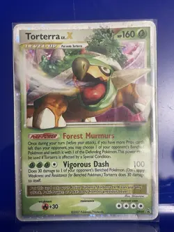 Pokemon TCG Torterra LV.X DP09 Black Star Promo DMG 2007. - Image 1